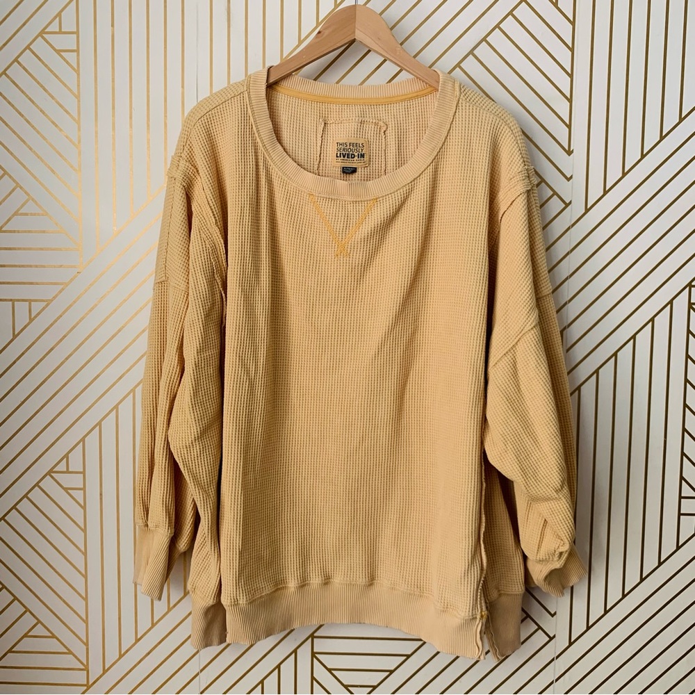 Aerie this feels seriously lived in waffle knit oversized drop shoulder seam XL